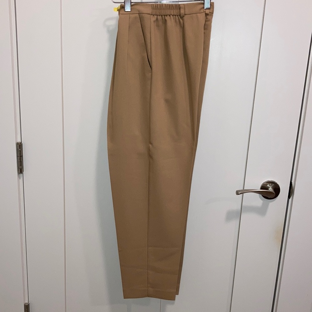 Women’s petite caramel pants.